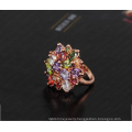 Multicolor Cubic Zirconia Flower Women Wedding Ring (Ri-Hq0365-B)